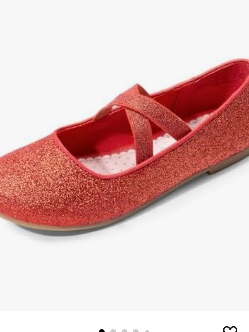 Glitter Cross-Strap Red Dress Shoes for Kid
